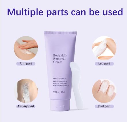 Body Hair Removal Cream, Designed for Sensitive Skin, Unisex Gentle Formula, Smooth Results Last Up to 7 days