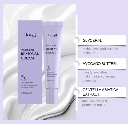 Facial Hair Removal Cream for Women with Soothing Serum
