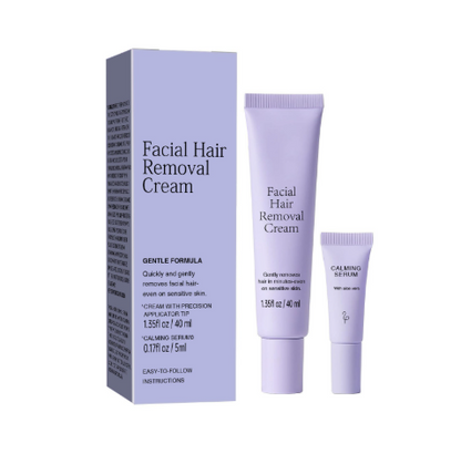 Facial Hair Removal Cream for Women with Soothing Serum
