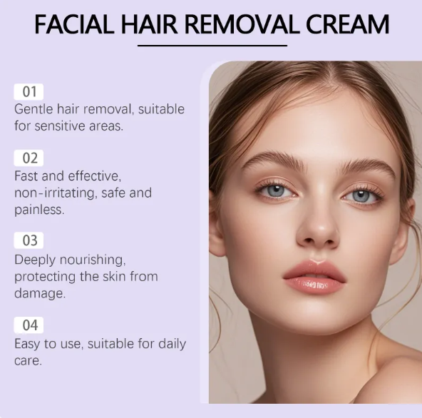 Facial Hair Removal Cream for Women with Soothing Serum