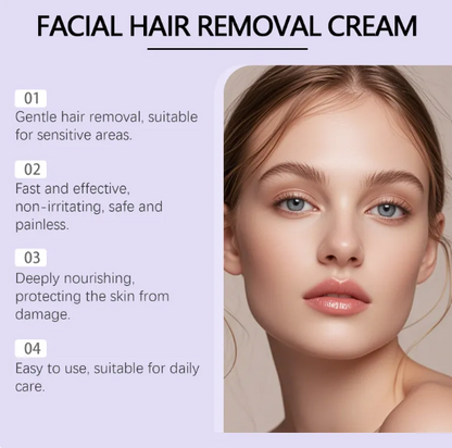Facial Hair Removal Cream for Women with Soothing Serum
